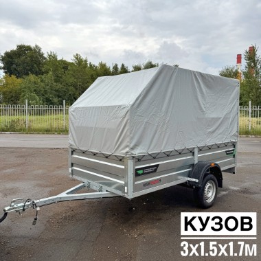 Прицеп Титан 3015-05 с высоким бортом и высоким скошенным тентом